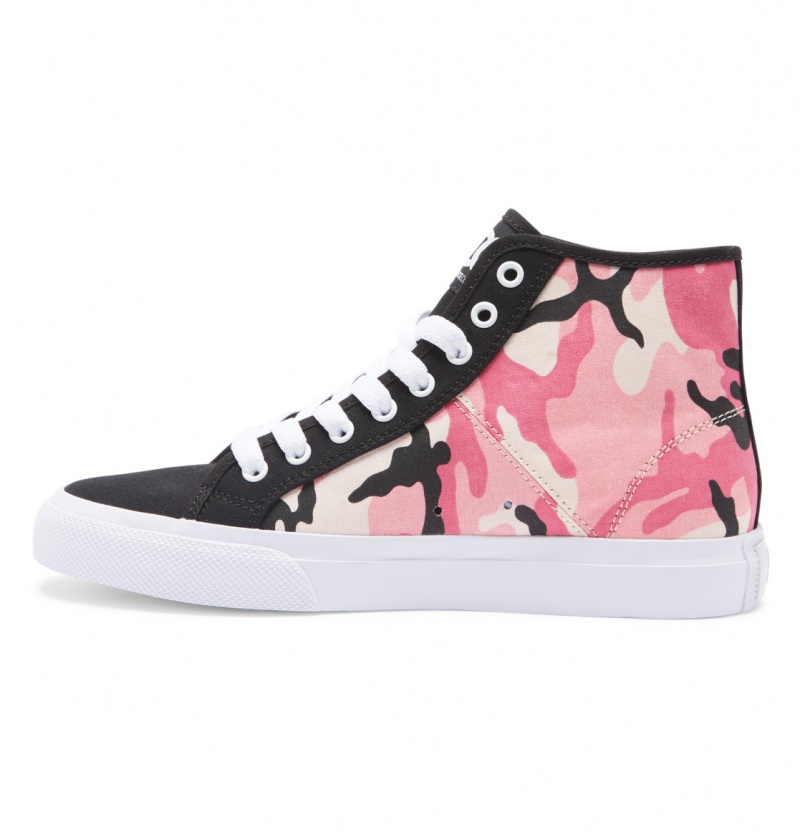 White / Pink Camo DC Shoes Manual - High-Top Shoes | 574HEULCM