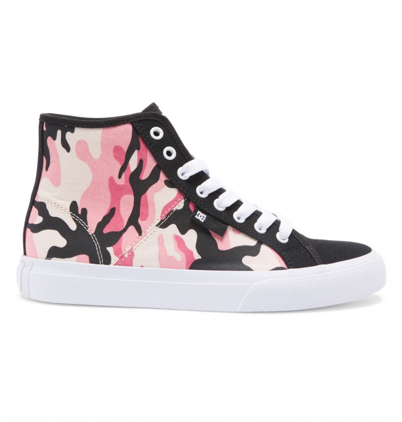 White / Pink Camo DC Shoes Manual - High-Top Shoes | 574HEULCM