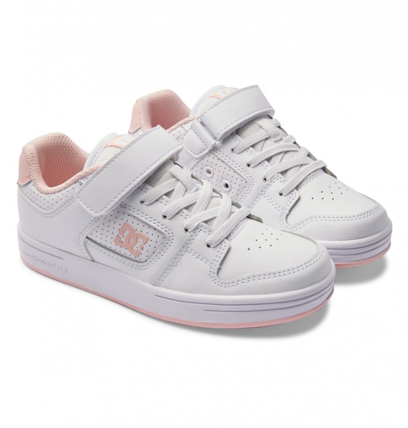 White / Pink DC Shoes Manteca 4 V - Leather Shoes | 613QTLIPK