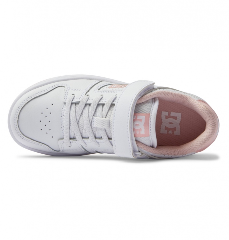 White / Pink DC Shoes Manteca 4 V - Leather Shoes | 613QTLIPK