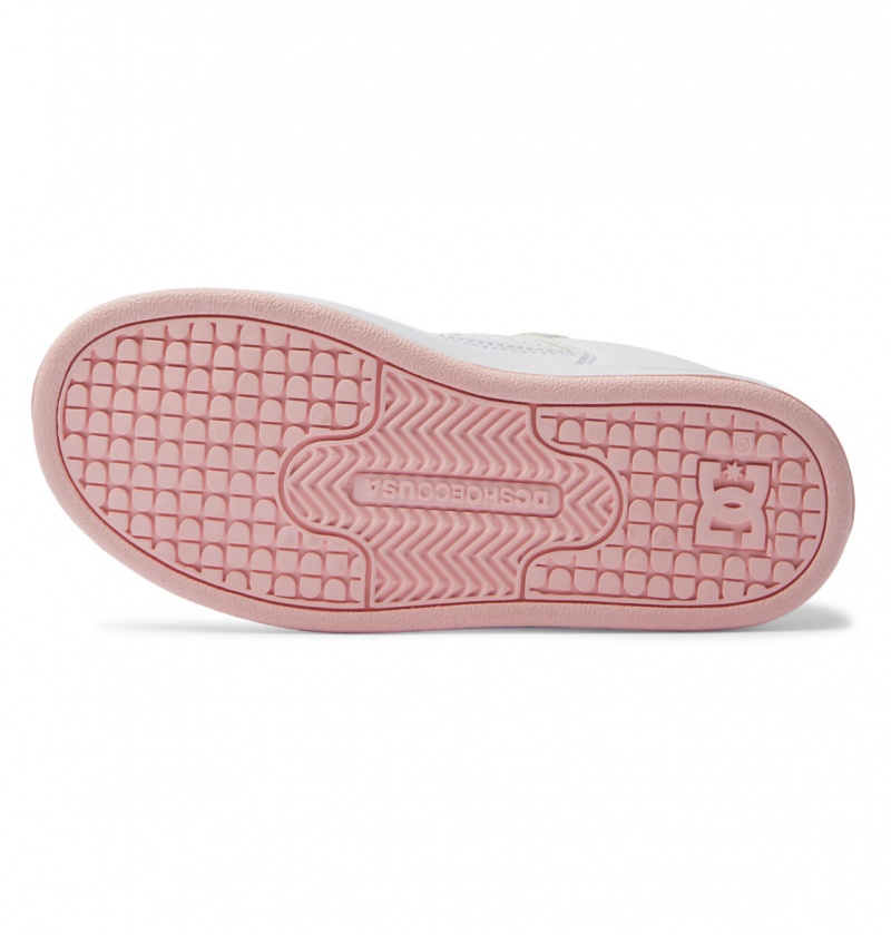 White / Pink DC Shoes Manteca 4 V - Leather Shoes | 613QTLIPK