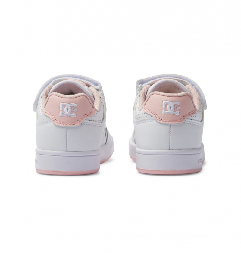 White / Pink DC Shoes Manteca 4 V - Leather Shoes | 613QTLIPK