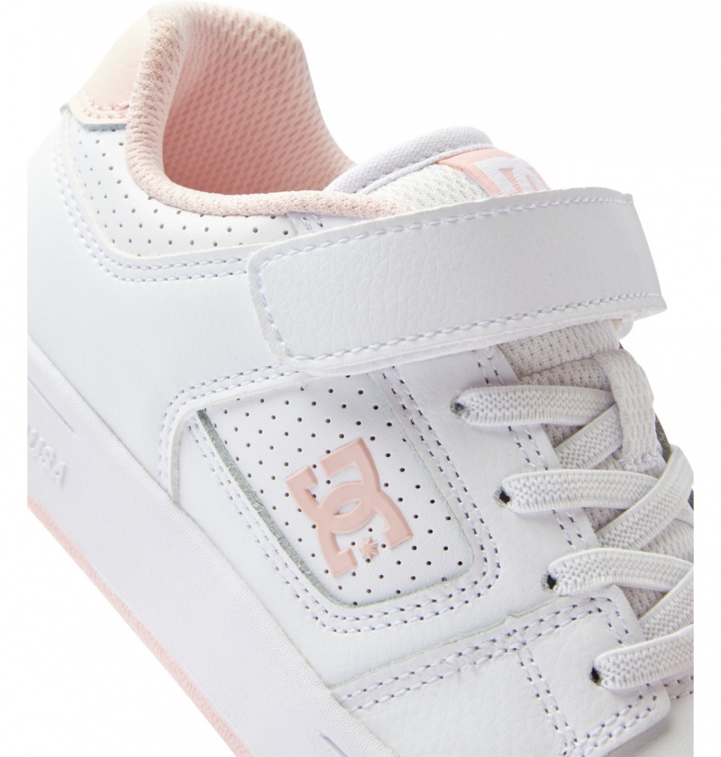 White / Pink DC Shoes Manteca 4 V - Leather Shoes | 613QTLIPK