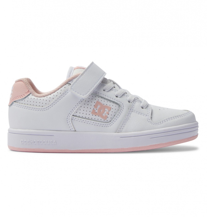 White / Pink DC Shoes Manteca 4 V - Leather Shoes | 613QTLIPK