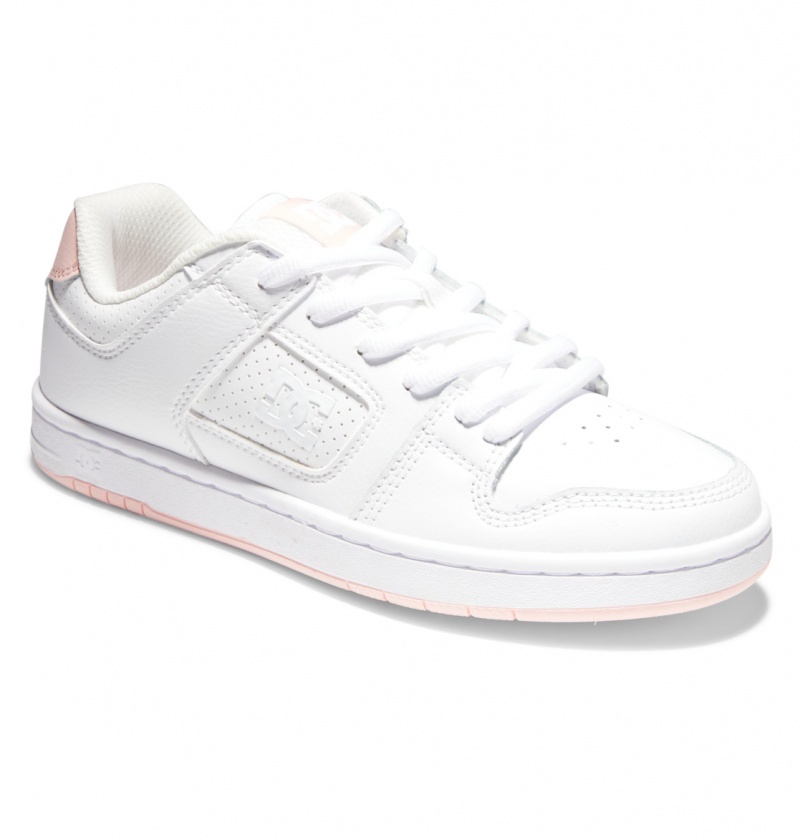 White / Pink DC Shoes Manteca - Leather Shoes | 367PFQKDC