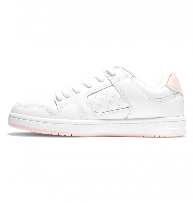 White / Pink DC Shoes Manteca - Leather Shoes | 367PFQKDC