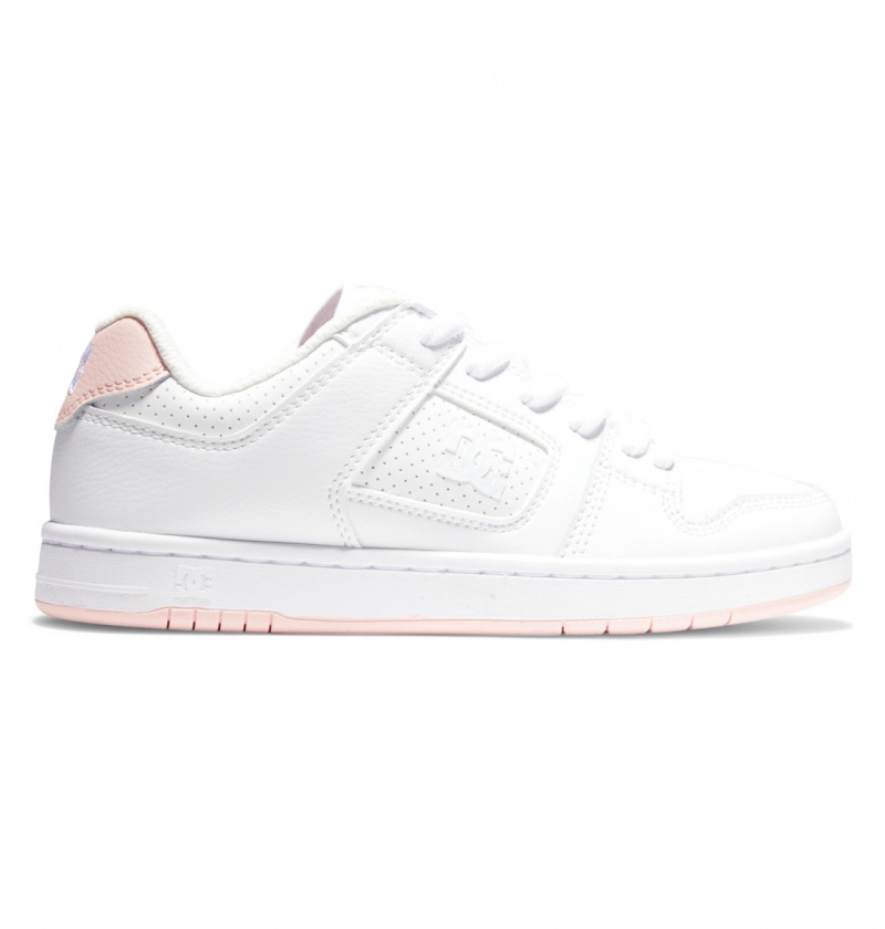 White / Pink DC Shoes Manteca - Leather Shoes | 367PFQKDC