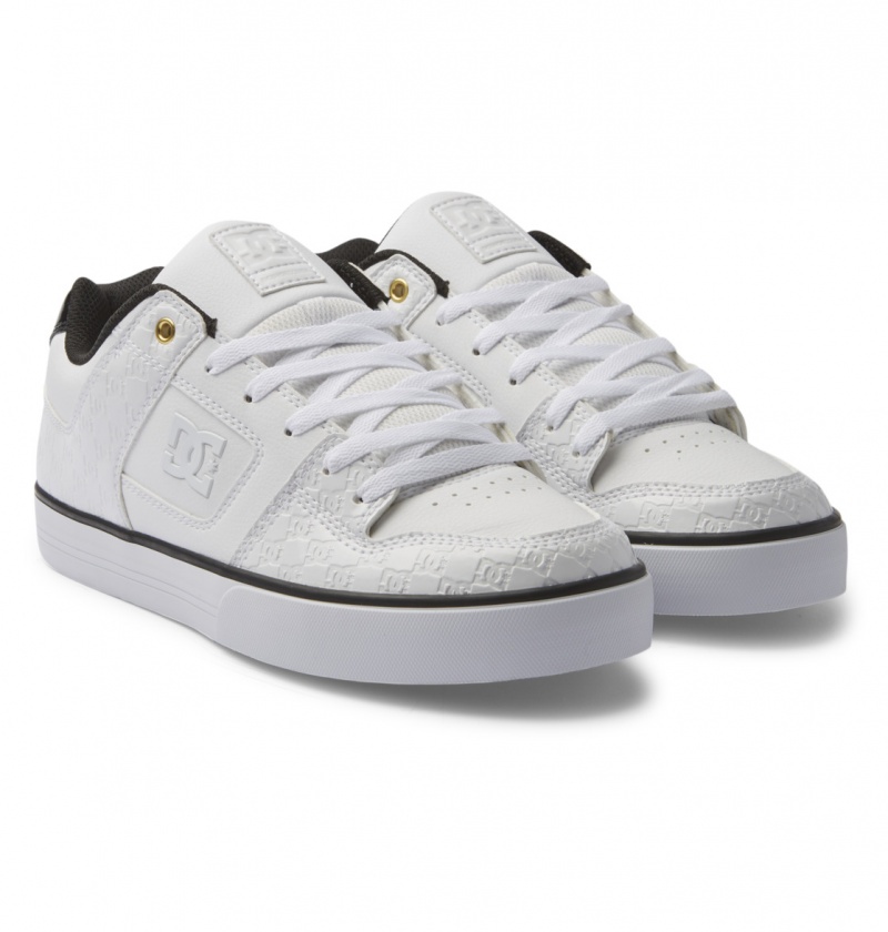 White / Silver Sparkle DC Shoes Pure Se Sn - Shoes | 265MGLNTC